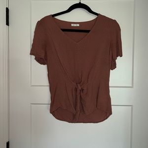 Maurices Dusy Rose Textured Short Sleeve Blouse Size S